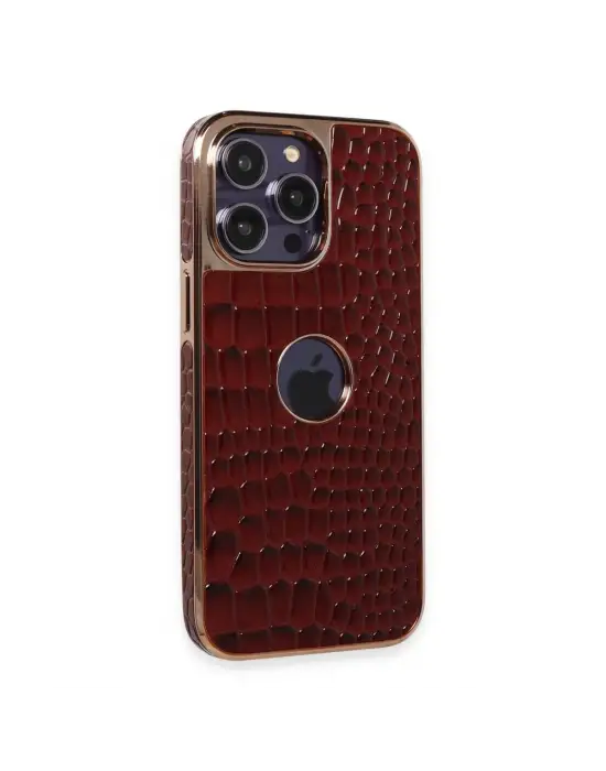 Apple İphone 13 Pro Max Kılıf Snake Kapak - Bordo