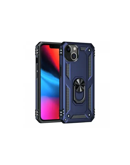 Apple İphone 14 Kılıf Sofya Yüzüklü Silikon Kapak - Lacivert
