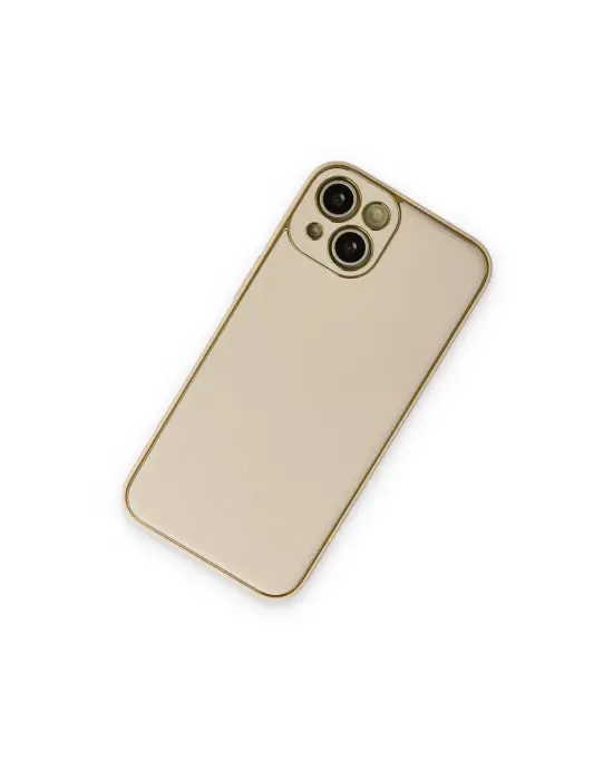 Apple İphone 14 Plus Kılıf Coco Deri Silikon Kapak - Gold
