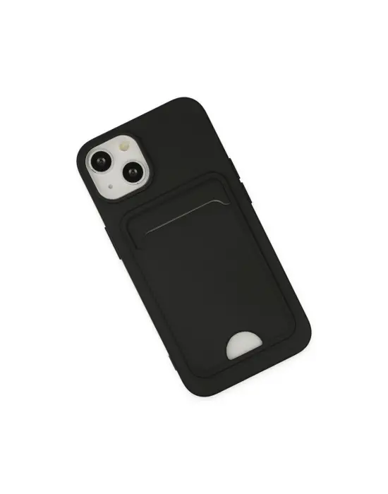 Apple İphone 14 Plus Kılıf Kelvin Kartvizitli Silikon - Siyah
