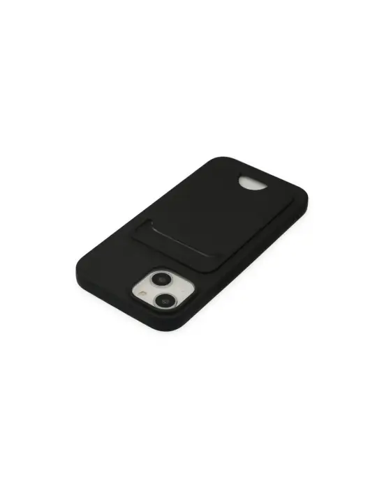 Apple İphone 14 Plus Kılıf Kelvin Kartvizitli Silikon - Siyah