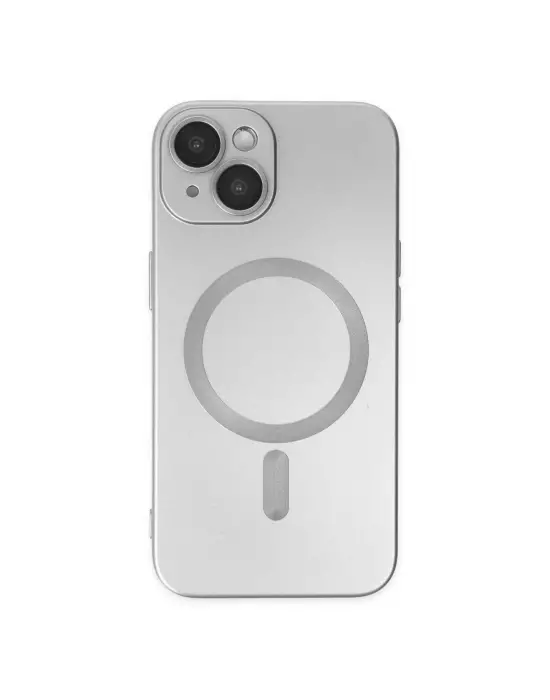 Apple İphone 14 Plus Kılıf Moshi Lens Magneticsafe Silikon - Gümüş