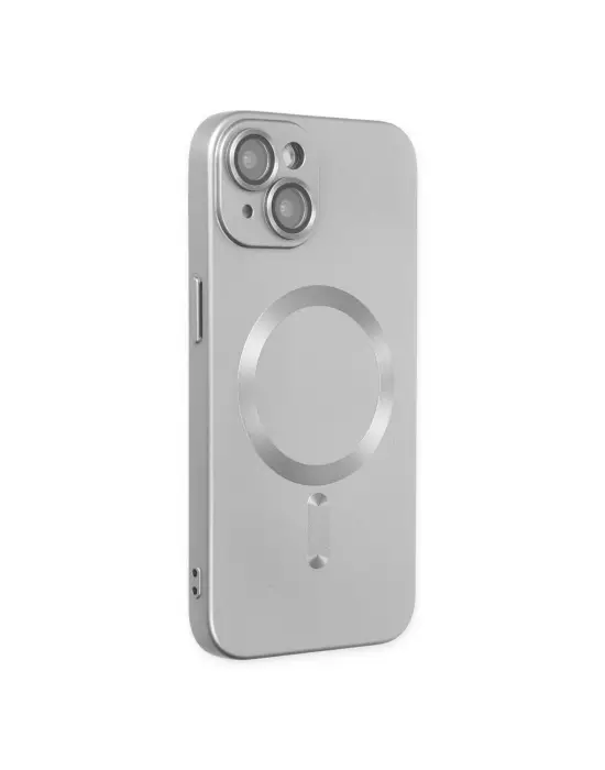 Apple İphone 14 Plus Kılıf Moshi Lens Magneticsafe Silikon - Gümüş