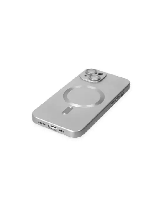 Apple İphone 14 Plus Kılıf Moshi Lens Magneticsafe Silikon - Gümüş