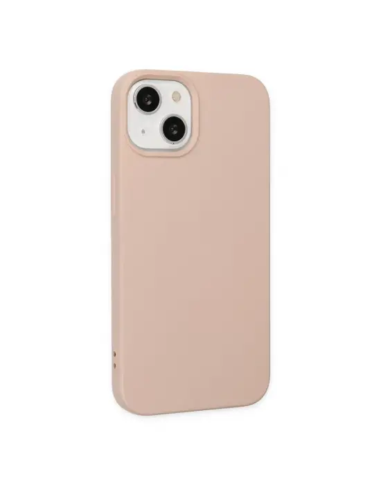 Apple İphone 14 Plus Kılıf Nano İçi Kadife Silikon - Pudra