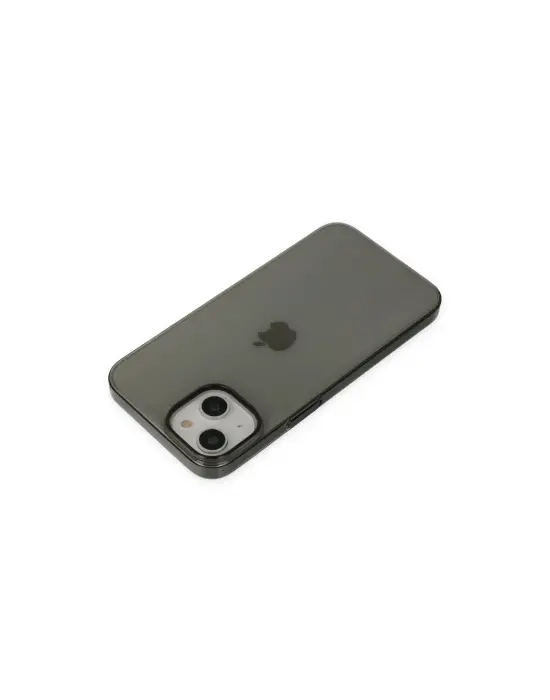 Apple İphone 14 Plus Kılıf Pc Sert Şeffaf Kapak - Siyah