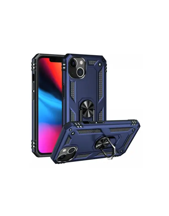 Apple İphone 14 Plus Kılıf Sofya Yüzüklü Silikon Kapak - Lacivert