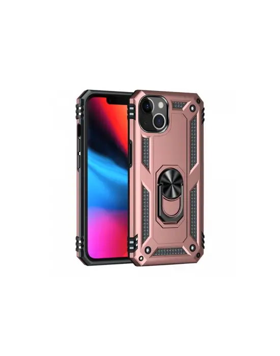 Apple İphone 14 Plus Kılıf Sofya Yüzüklü Silikon Kapak - Rose