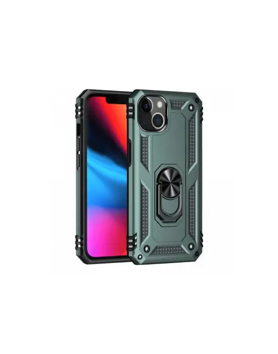 Apple İphone 14 Plus Kılıf Sofya Yüzüklü Silikon Kapak - Yeşil
