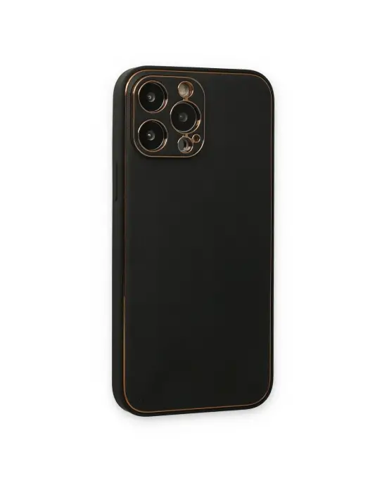 Apple İphone 14 Pro Kılıf Coco Deri Silikon Kapak - Siyah