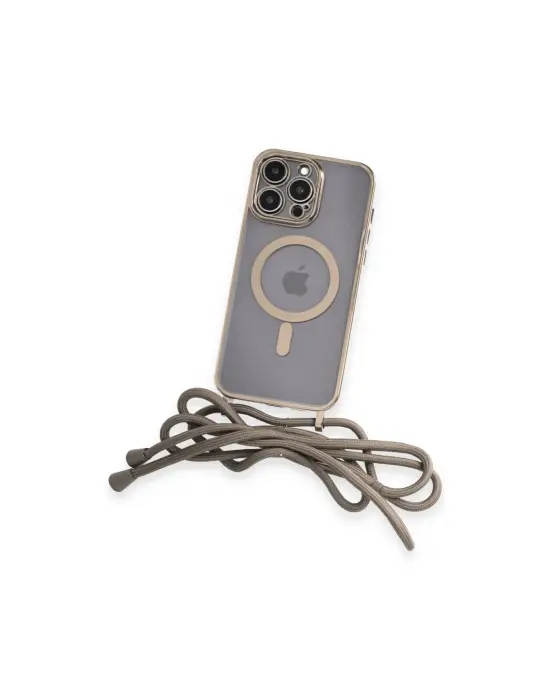 Apple İphone 14 Pro Kılıf Divo Lazer Askılı Magsafe Kapak - Gold