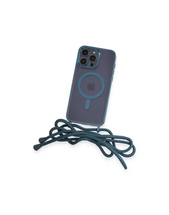 Apple İphone 14 Pro Kılıf Divo Lazer Askılı Magsafe Kapak - Sierra Blue