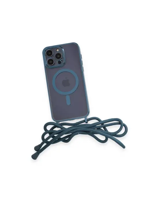 Apple İphone 14 Pro Kılıf Divo Lazer Askılı Magsafe Kapak - Sierra Blue
