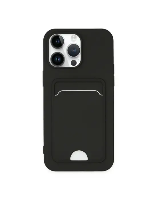 Apple İphone 14 Pro Kılıf Kelvin Kartvizitli Silikon - Siyah