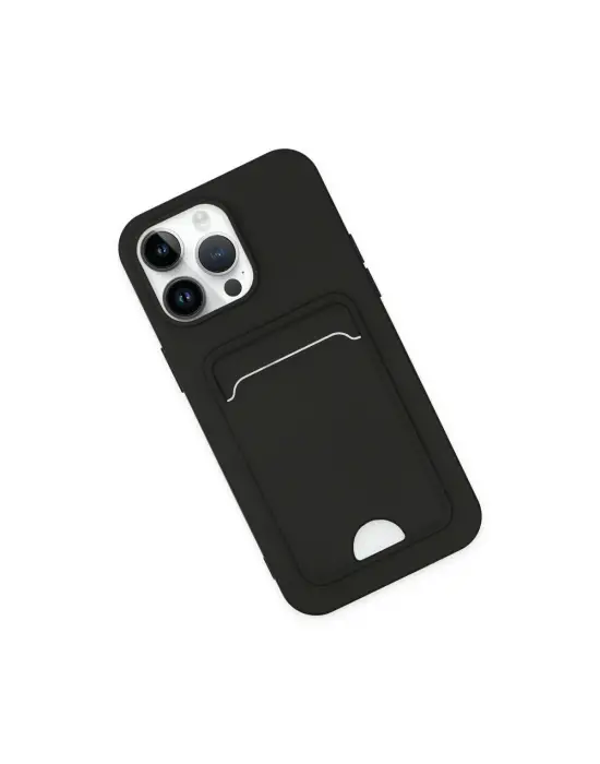 Apple İphone 14 Pro Kılıf Kelvin Kartvizitli Silikon - Siyah