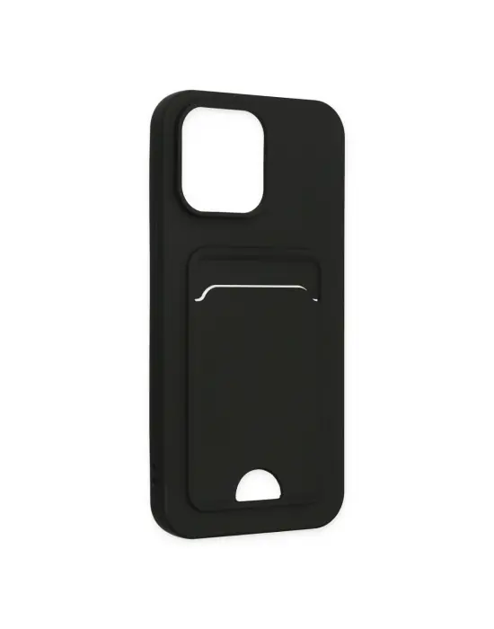 Apple İphone 14 Pro Kılıf Kelvin Kartvizitli Silikon - Siyah