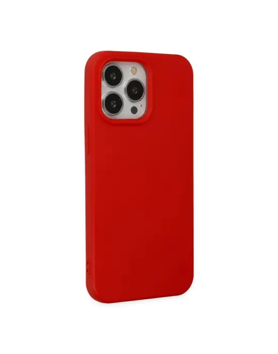 Apple İphone 14 Pro Kılıf Nano İçi Kadife Silikon - Kırmızı