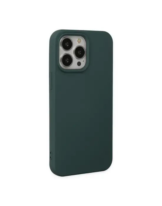 Apple İphone 14 Pro Kılıf Nano İçi Kadife Silikon - Koyu Yeşil