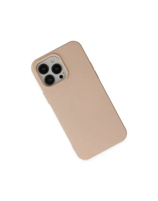 Apple İphone 14 Pro Kılıf Nano İçi Kadife Silikon - Pudra