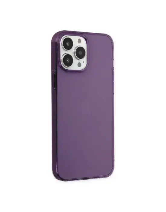 Apple İphone 14 Pro Kılıf Pc Sert Şeffaf Kapak - Mor