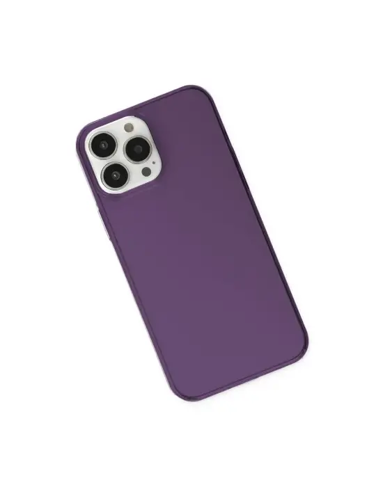 Apple İphone 14 Pro Kılıf Pc Sert Şeffaf Kapak - Mor