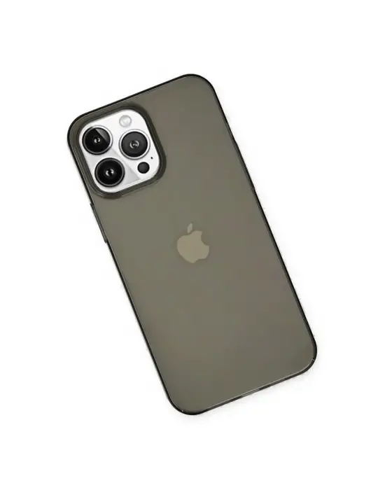 Apple İphone 14 Pro Kılıf Pc Sert Şeffaf Kapak - Siyah
