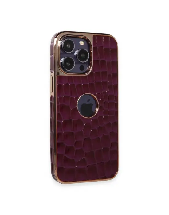 Apple İphone 14 Pro Kılıf Snake Kapak - Derin Mor
