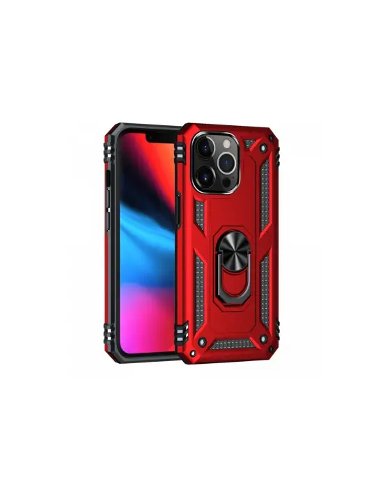 Apple İphone 14 Pro Kılıf Sofya Yüzüklü Silikon Kapak - Kırmızı