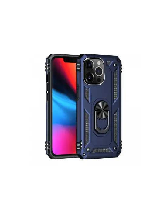 Apple İphone 14 Pro Kılıf Sofya Yüzüklü Silikon Kapak - Lacivert