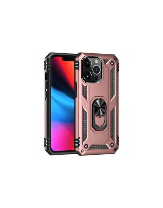 Apple İphone 14 Pro Kılıf Sofya Yüzüklü Silikon Kapak - Rose