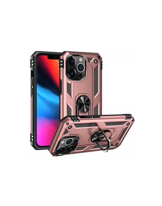 Apple İphone 14 Pro Kılıf Sofya Yüzüklü Silikon Kapak - Rose