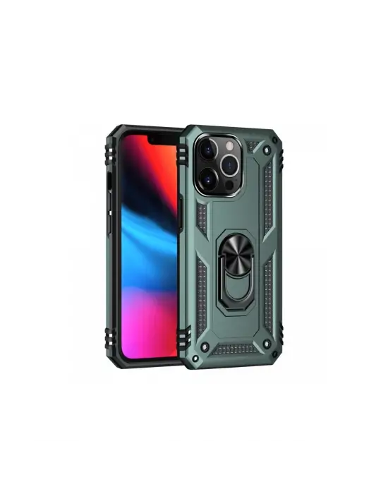 Apple İphone 14 Pro Kılıf Sofya Yüzüklü Silikon Kapak - Yeşil