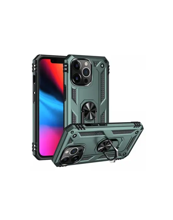 Apple İphone 14 Pro Kılıf Sofya Yüzüklü Silikon Kapak - Yeşil