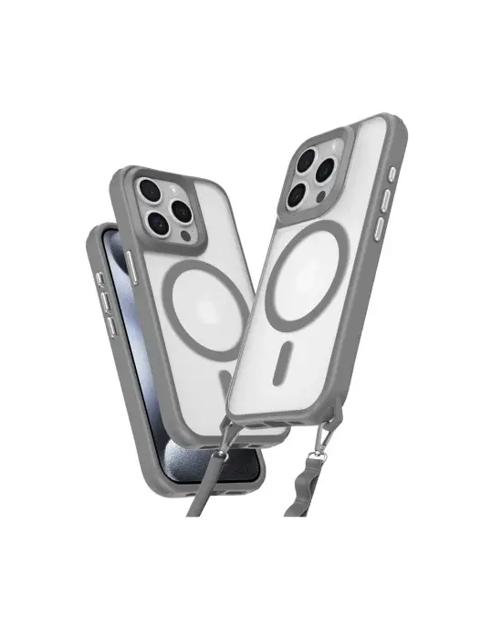 Apple İphone 14 Pro Max Kılıf Enka Magsafe Silikon Kılıf - Titan Gri