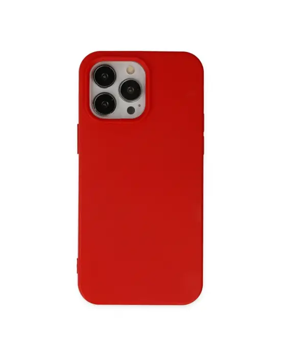 Apple İphone 14 Pro Max Kılıf Nano İçi Kadife Silikon - Kırmızı
