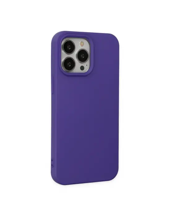 Apple İphone 14 Pro Max Kılıf Nano İçi Kadife Silikon - Mor