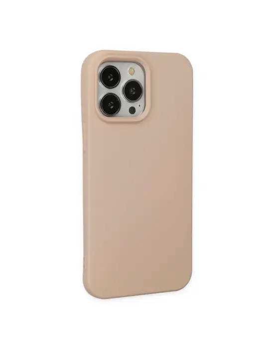 Apple İphone 14 Pro Max Kılıf Nano İçi Kadife Silikon - Pudra