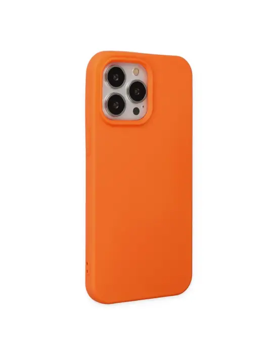 Apple İphone 14 Pro Max Kılıf Nano İçi Kadife Silikon - Turuncu