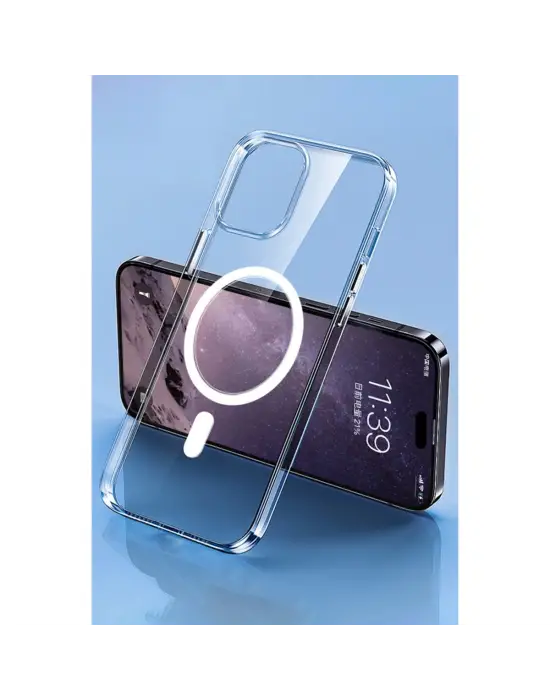 Apple İphone 14 Pro Max Kılıf Tron Şeffaf Magsafe Kapak - Şeffaf