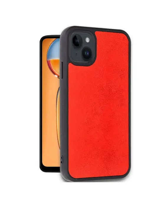 Apple İphone 15 Kılıf Aras Deri Kapak - Kırmızı