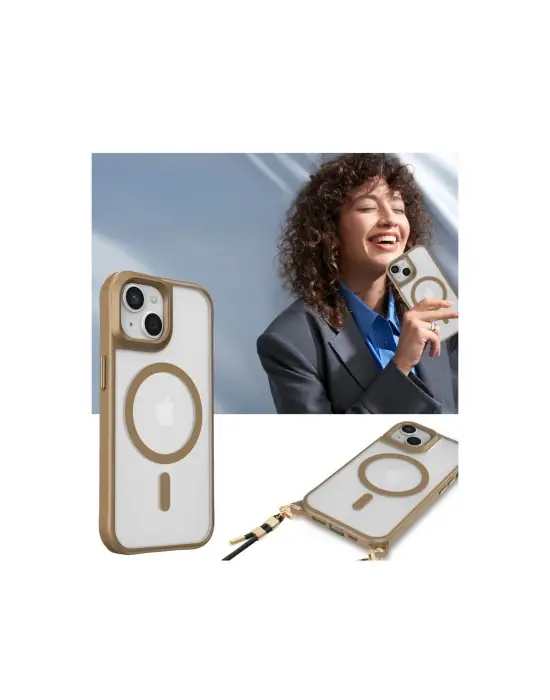 Apple İphone 15 Plus Kılıf Enka Magsafe Silikon Kılıf - Desert
