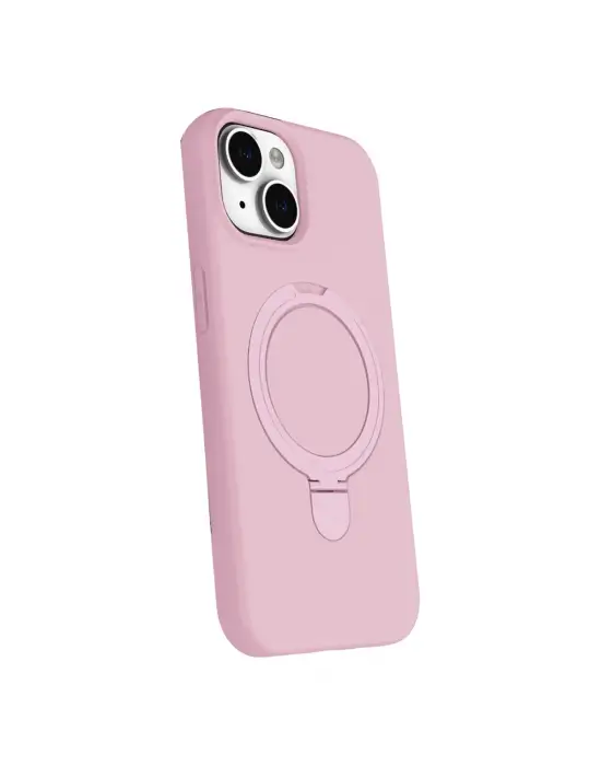 Apple İphone 15 Plus Regal Magsafe Standlı Kapak - Açık Pembe