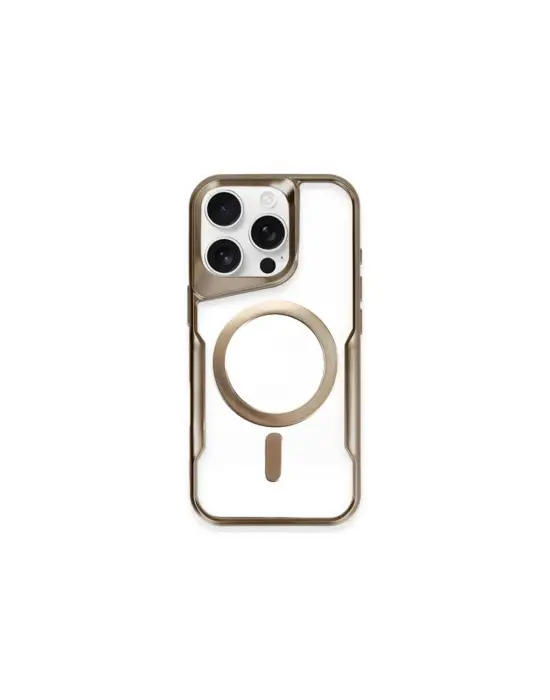 Apple İphone 15 Pro Kılıf Boyi Magsafe Silikon Kapak - Kahverengi