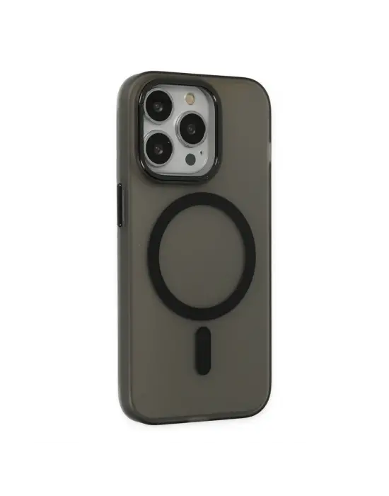 Apple İphone 15 Pro Kılıf Lodos Magneticsafe Mat Kapak - Siyah