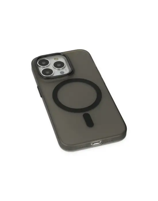Apple İphone 15 Pro Kılıf Lodos Magneticsafe Mat Kapak - Siyah