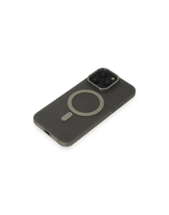 Apple İphone 15 Pro Kılıf Lodos Magneticsafe Mat Kapak - Titan Gri