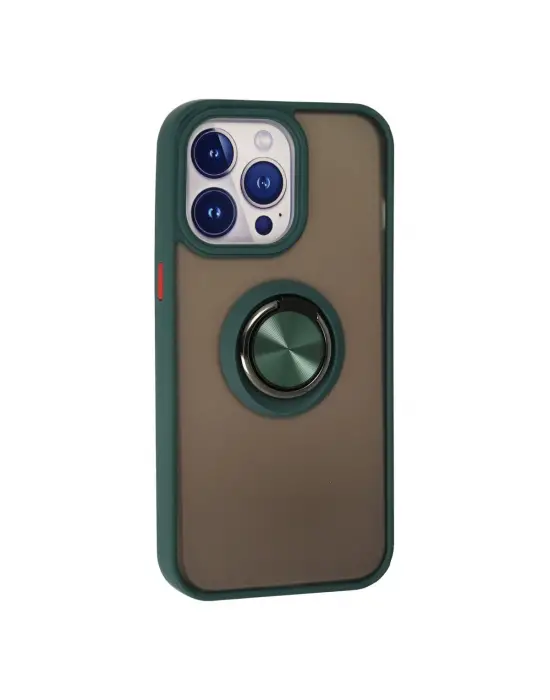 Apple İphone 15 Pro Kılıf Montreal Yüzüklü Silikon Kapak - Yeşil