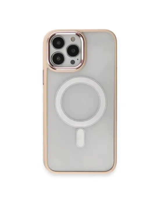 Apple İphone 15 Pro Kılıf Room Magneticsafe Silikon - Pudra
