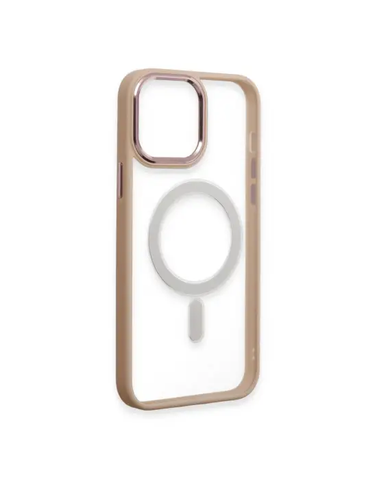 Apple İphone 15 Pro Kılıf Room Magneticsafe Silikon - Pudra