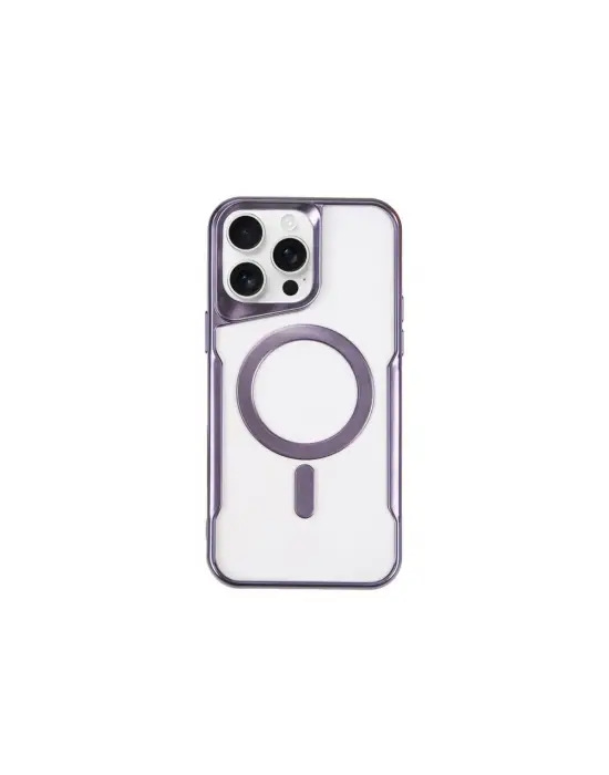 Apple İphone 15 Pro Max Kılıf Boyi Magsafe Silikon Kapak - Derin Mor